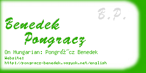 benedek pongracz business card